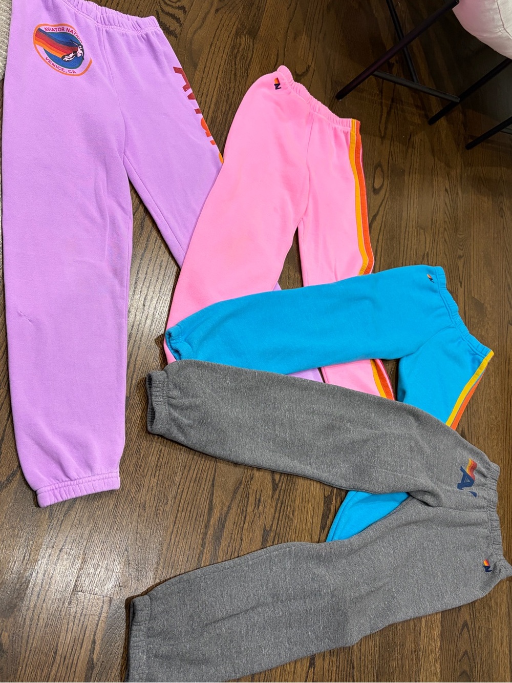 Kids Aviator Nation Sweatpants Size 12, four pairs